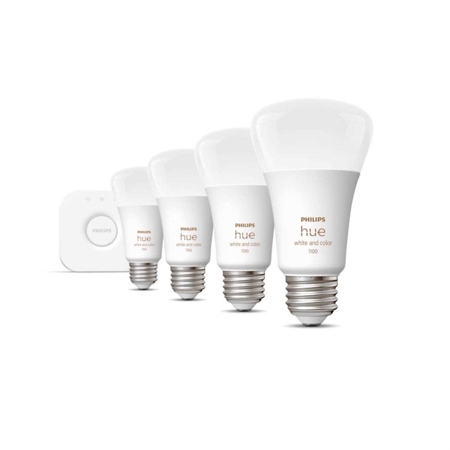 Philips Hue White & Color Ambiance A19 75W Smart LED Starter Kit - Cheap Fitting