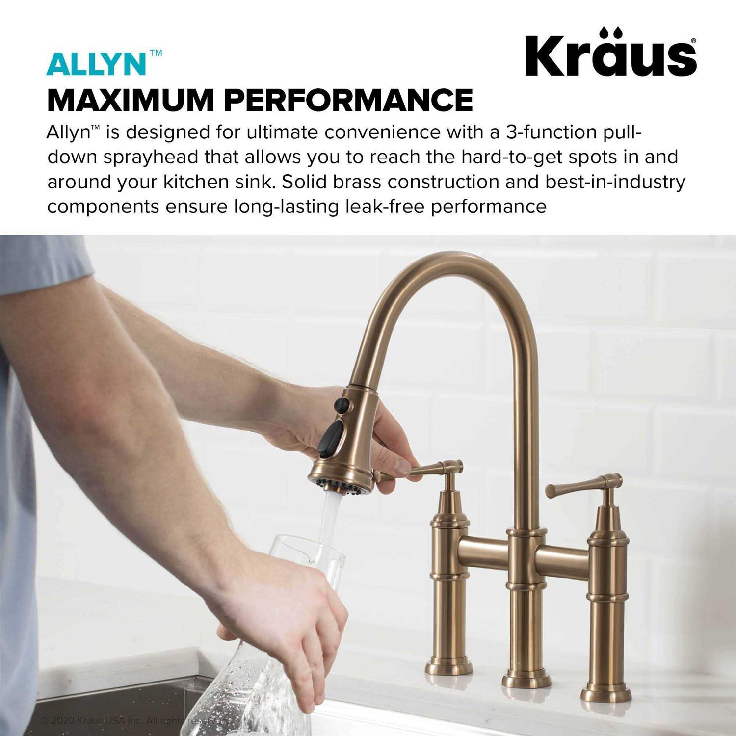 Kraus Allyn Transitional Bridge Kitchen Faucet KPF-3121 - Cheap Fitting