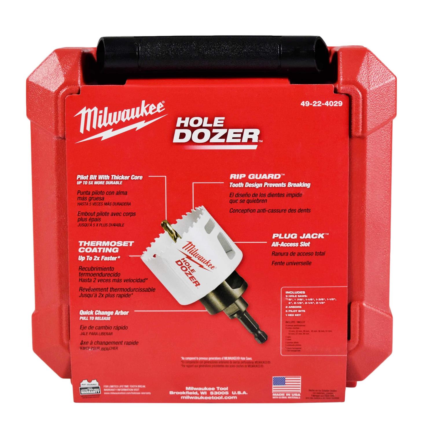 Milwaukee 49-22-4029 Hole DOZER Bi-Metal Hole Saw Kit - Cheap Fitting