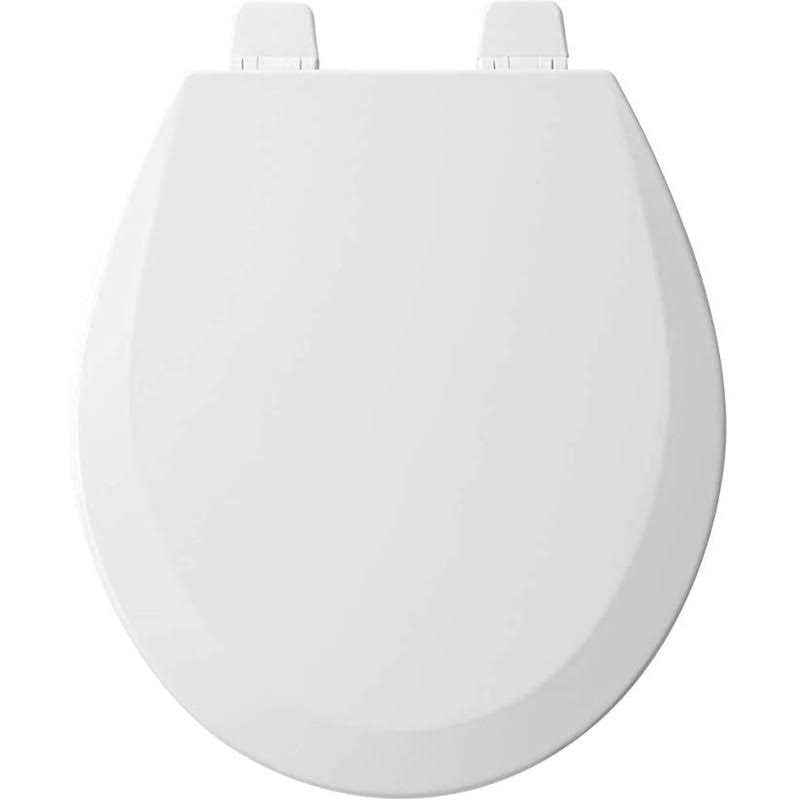 Bemis Adjustable Never Loosens Enameled Wood Round Open Front Toilet Seat - Cheap Fitting