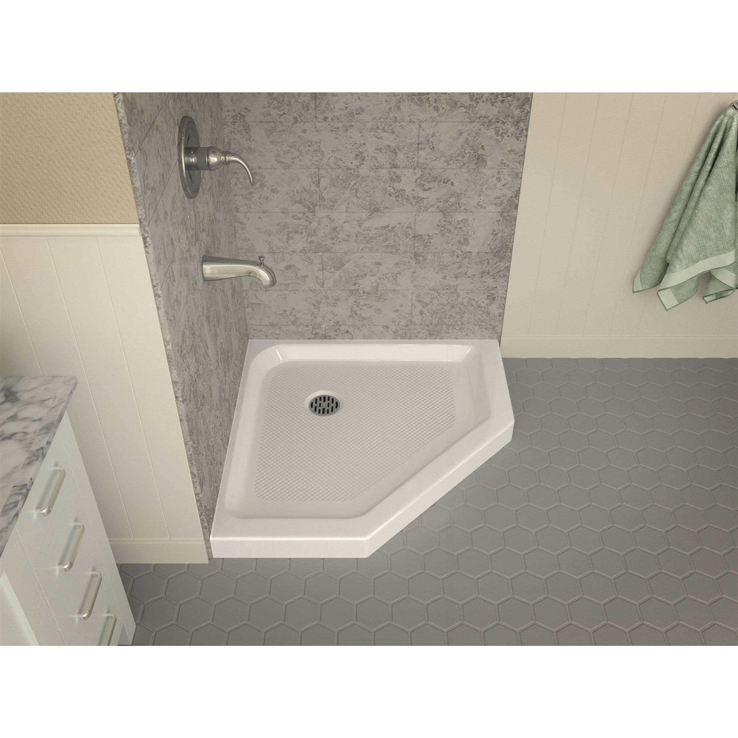 ANZZI Randi 36 x 36 in. Neo-Angle Double Threshold Shower Base SB-AZ01NO - Cheap Fitting