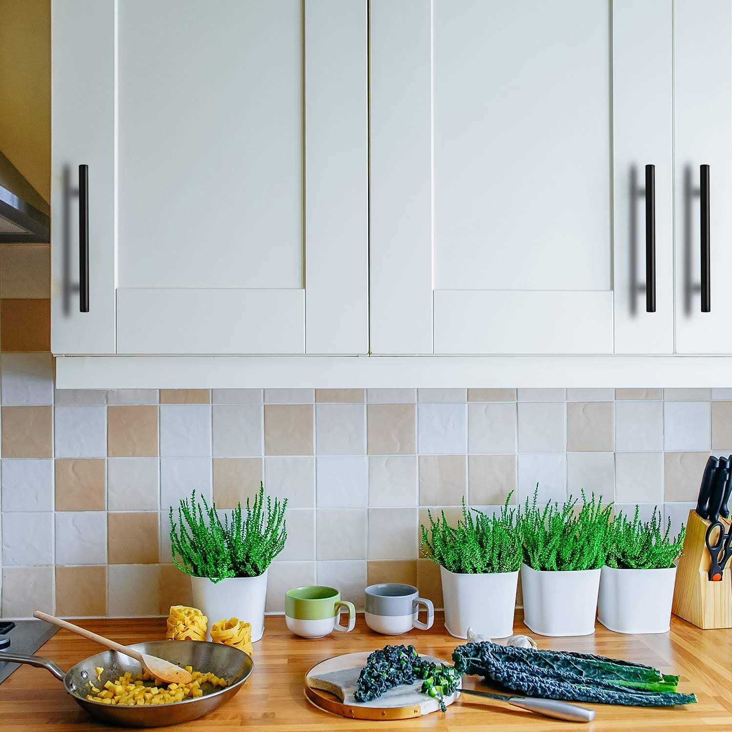 Ravinte Cabinet Pulls Matte Black Stainless Steel Kitchen Cupboard Handles Cabinet Handles - Cheap Fitting