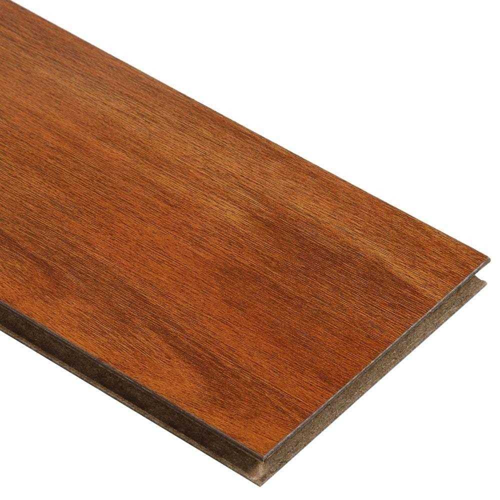 TrafficMaster Jatoba 8 mm T x 5.6 in. W Laminate Wood Flooring - Cheap Fitting
