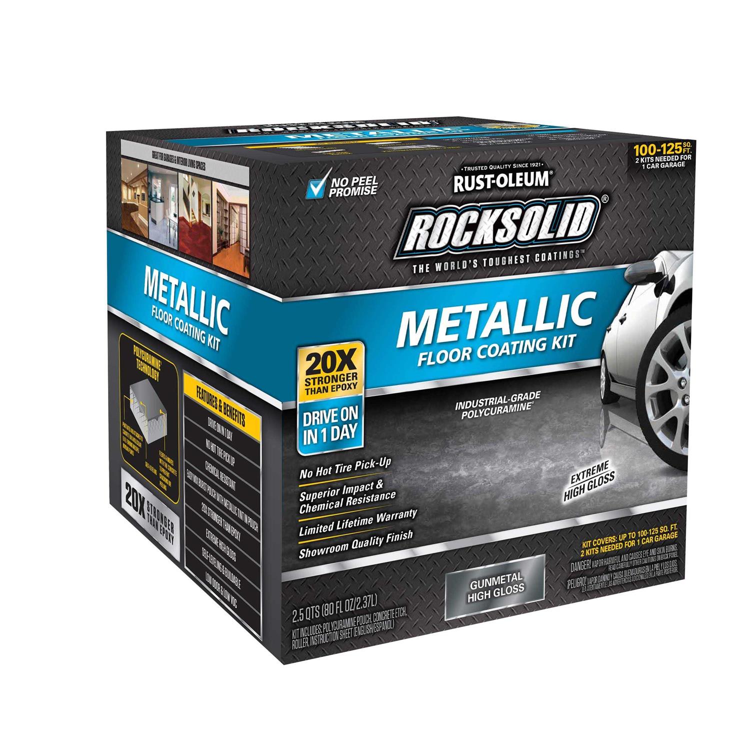 Rust-Oleum 299743 RockSolid Metallic Garage Floor Coating Kit - Cheap Fitting
