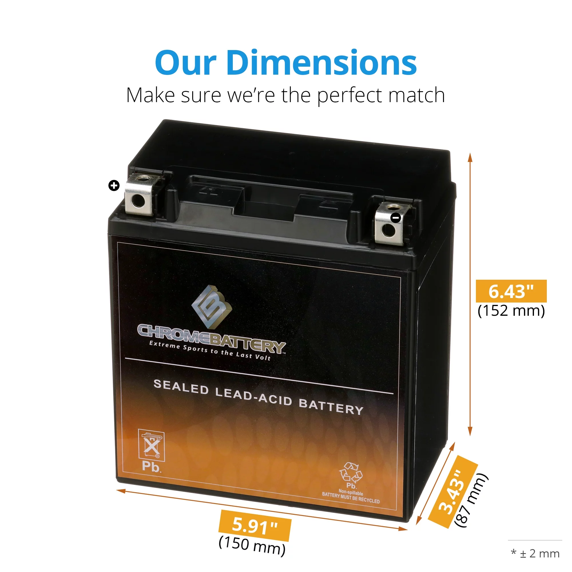 Chrome Battery YTX20CH-BS (20CH-BS 12 Volt,18 Ah, 270 CCA) Motorcycle Battery for Kawasaki Vn 1500e4 Vulcan Classic 2001 - Cheap Fitting