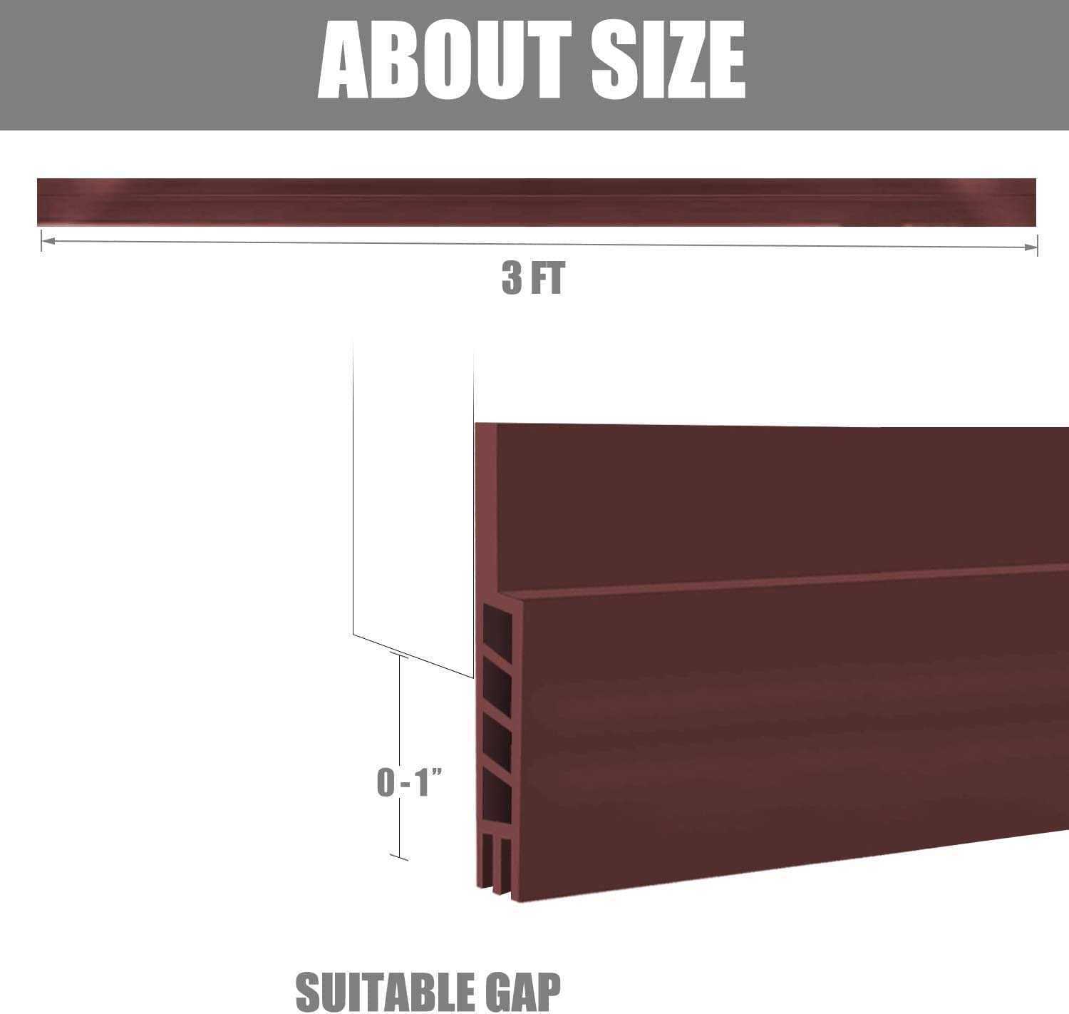 Suptikes 2 Pack Door Draft Stopperdoor Sweep for Exterior & Interior Doors,Door Bottom Seal Dust and Noise Insulation Weather Stripping Draft Guard - Cheap Fitting