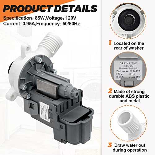 2023 Upgrade W10276397 Washer Drain Pump by Beaquicy 5 YEARS WARRANTY - Cheap Fitting