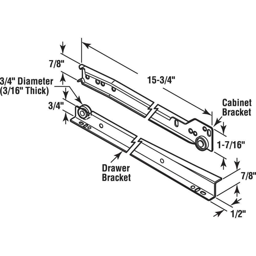 Prime-Line Self-Closing Design -Fits Most Bottom/ Side-Mounted Drawer Systems -15-3/4 Steel Tracks R 7210 - Cheap Fitting