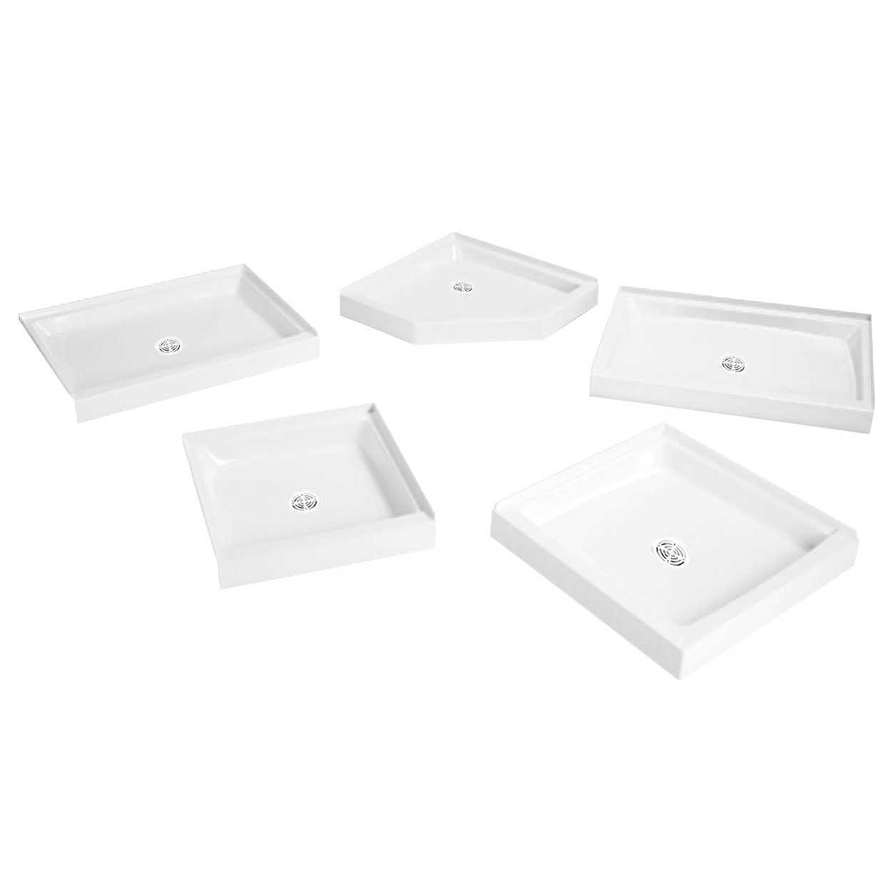 Proflo Pfsb4234 Morenci 42 x 34 Rectangular Shower Base with Single Threshold and Center Drain PFSB4234WH - Cheap Fitting