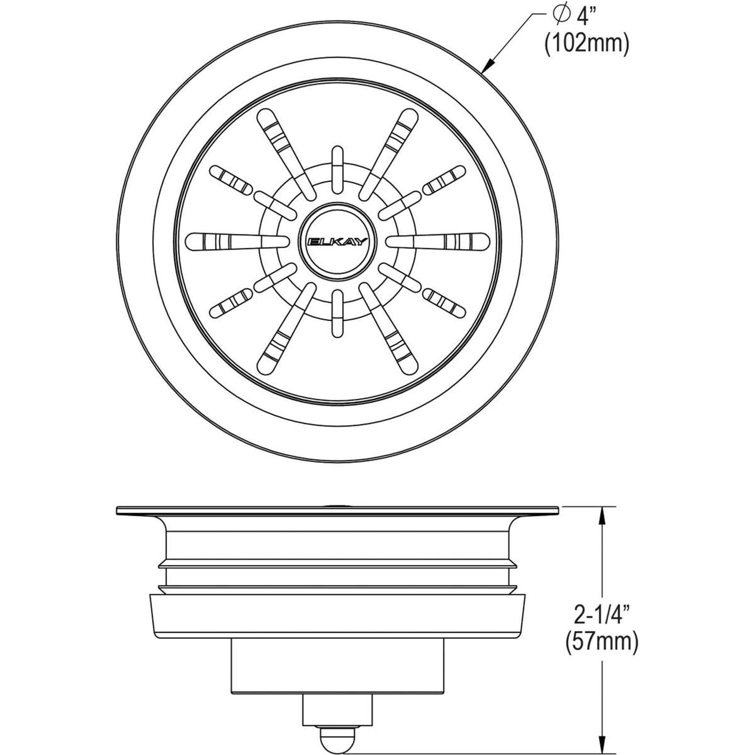 Elkay LKQS35WH Polymer Drain Fitting with Removable Basket Strainer and Rubber Stopper - Cheap Fitting