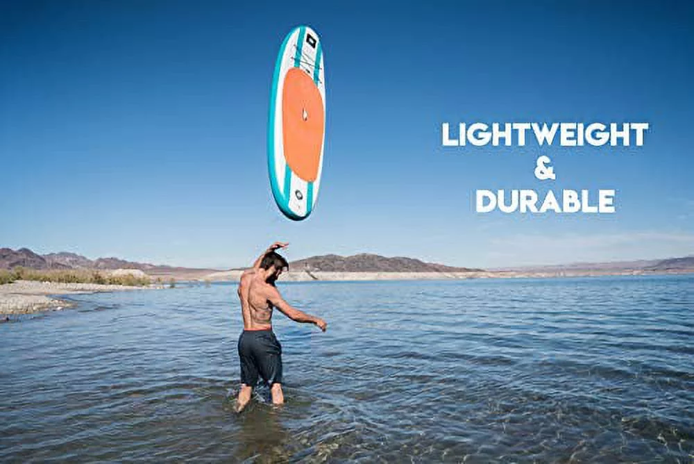 Roc Inflatable Stand Up Paddle Board with Premium sup Accessories & Backpack, Non-Slip Deck, Waterproof Bag, Leash, Paddle and Hand Pump. (Aqua) - Cheap Fitting