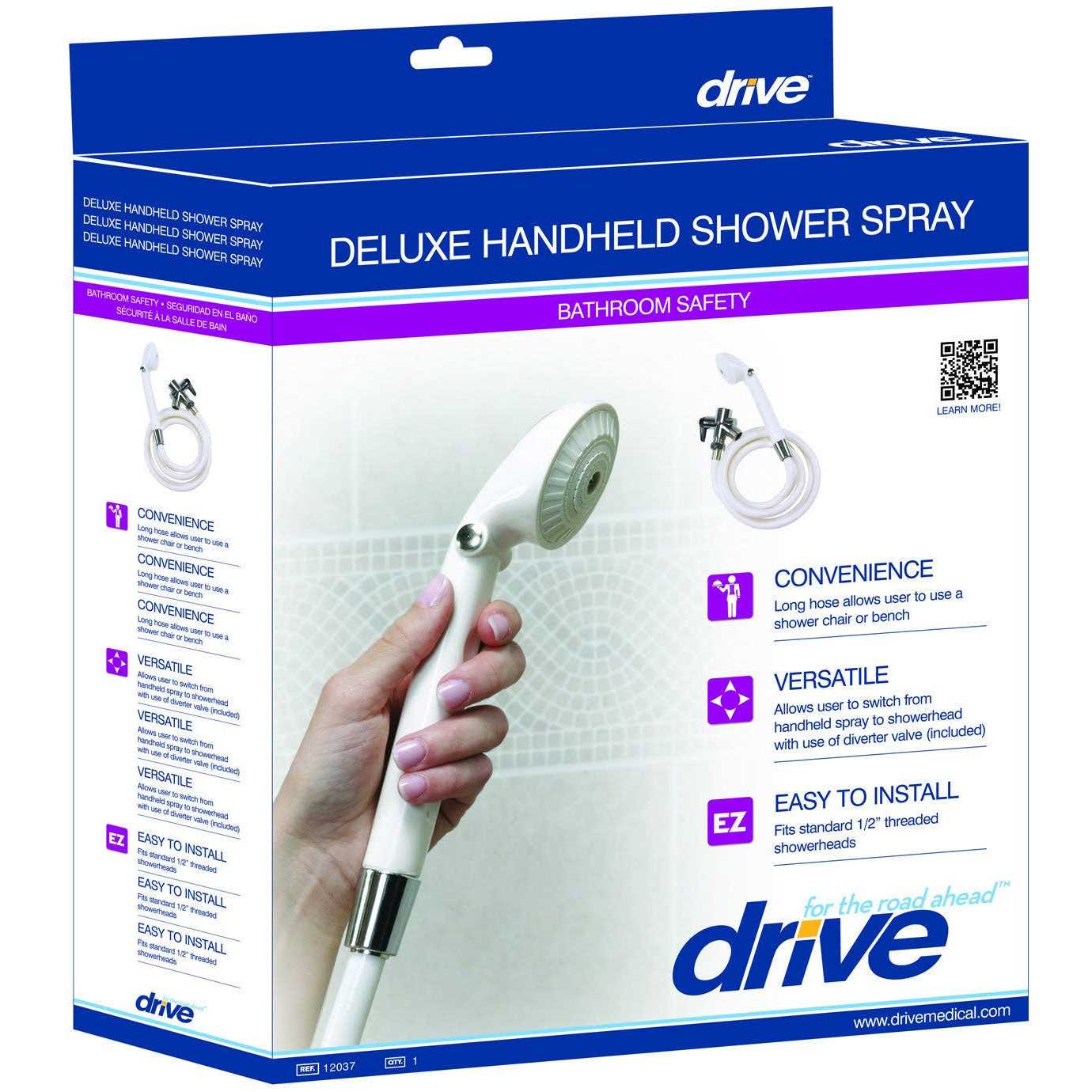 Drive Medical Handheld Shower Head Spray with Diverter Valve - Cheap Fitting