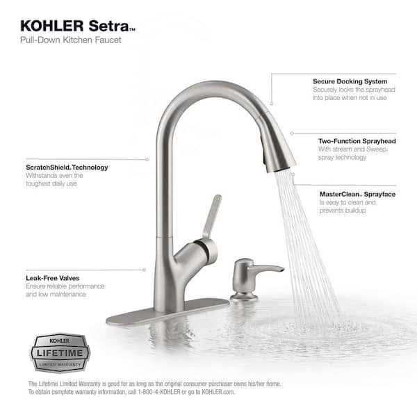 KOHLER Setra Single-Handle Pull-Down Sprayer Kitchen Faucet - Cheap Fitting