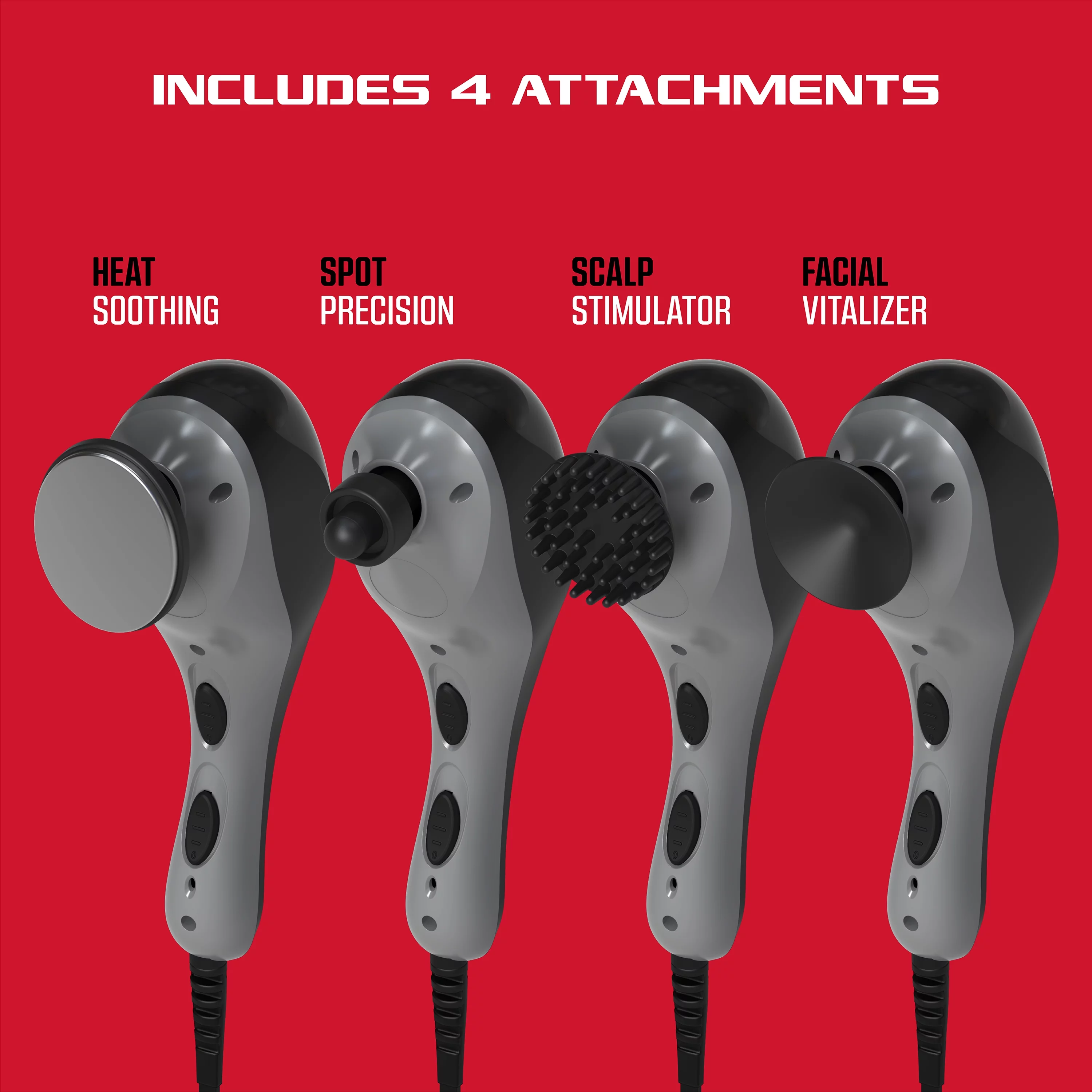 FitRx Heat Therapy Neck and Back Massager, Handheld Massage Gun with Multiple Speeds, Attachments, and Heat Settings - Cheap Fitting