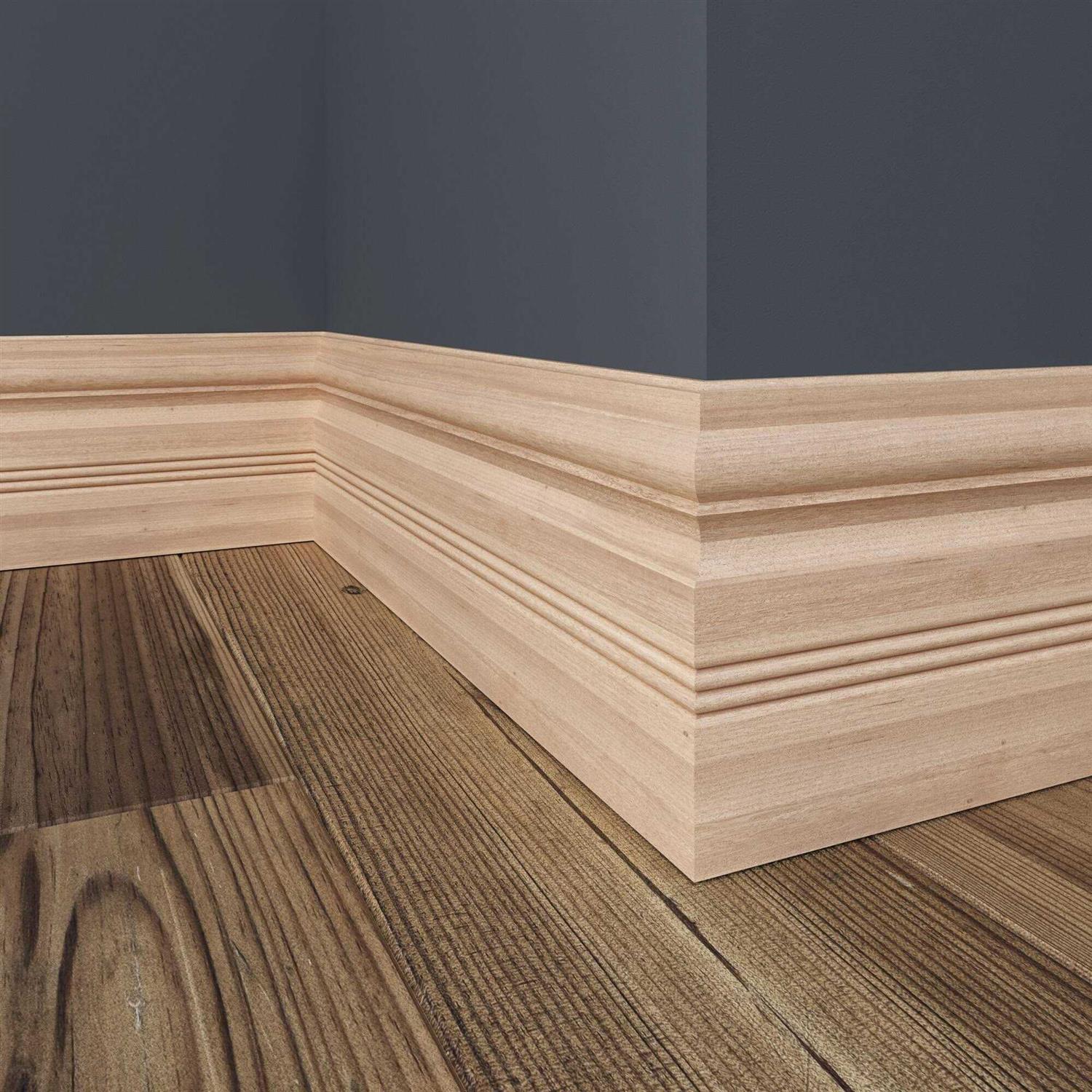 Ornamental Mouldings 15/32-in x 5-1/2-in x 8-ft Traditional Unfinished White Hardwood Baseboard Moulding OML30B-8FTWHW - Cheap Fitting