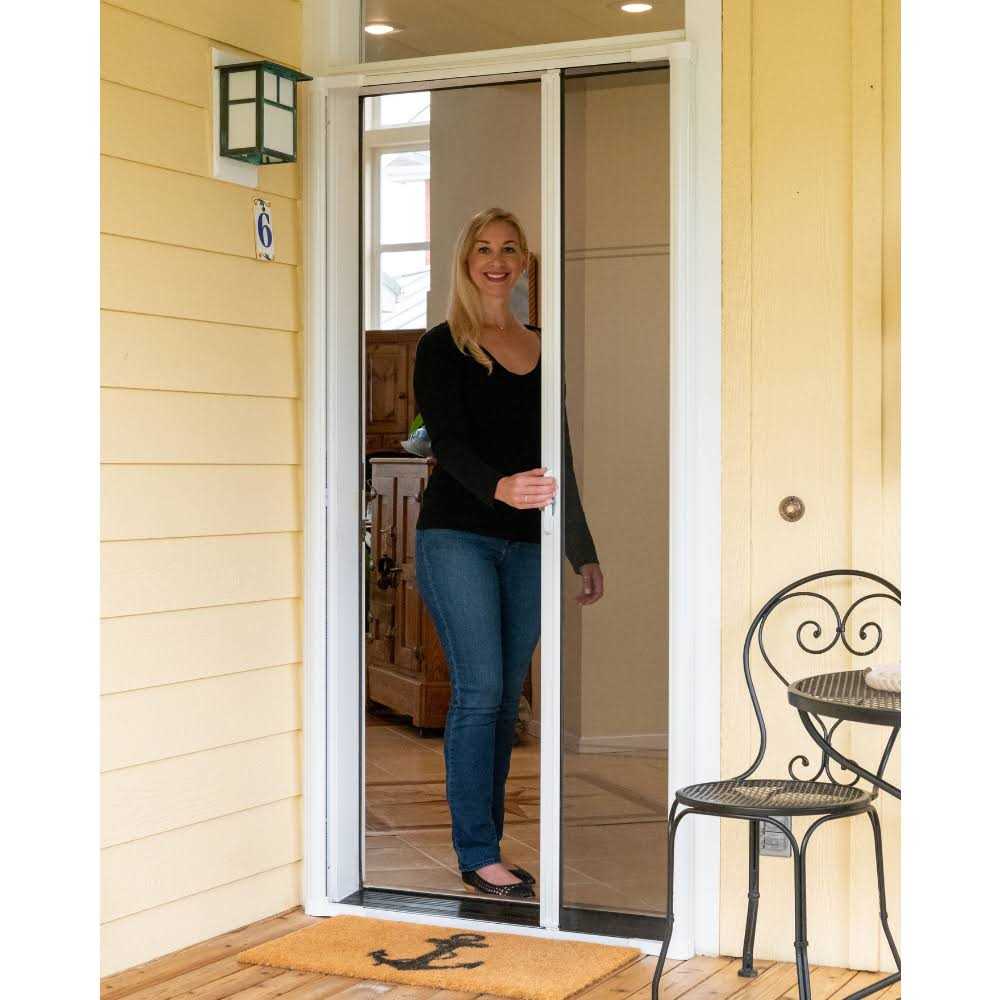 Genius Cool Single Retractable Door Screen-White - Cheap Fitting