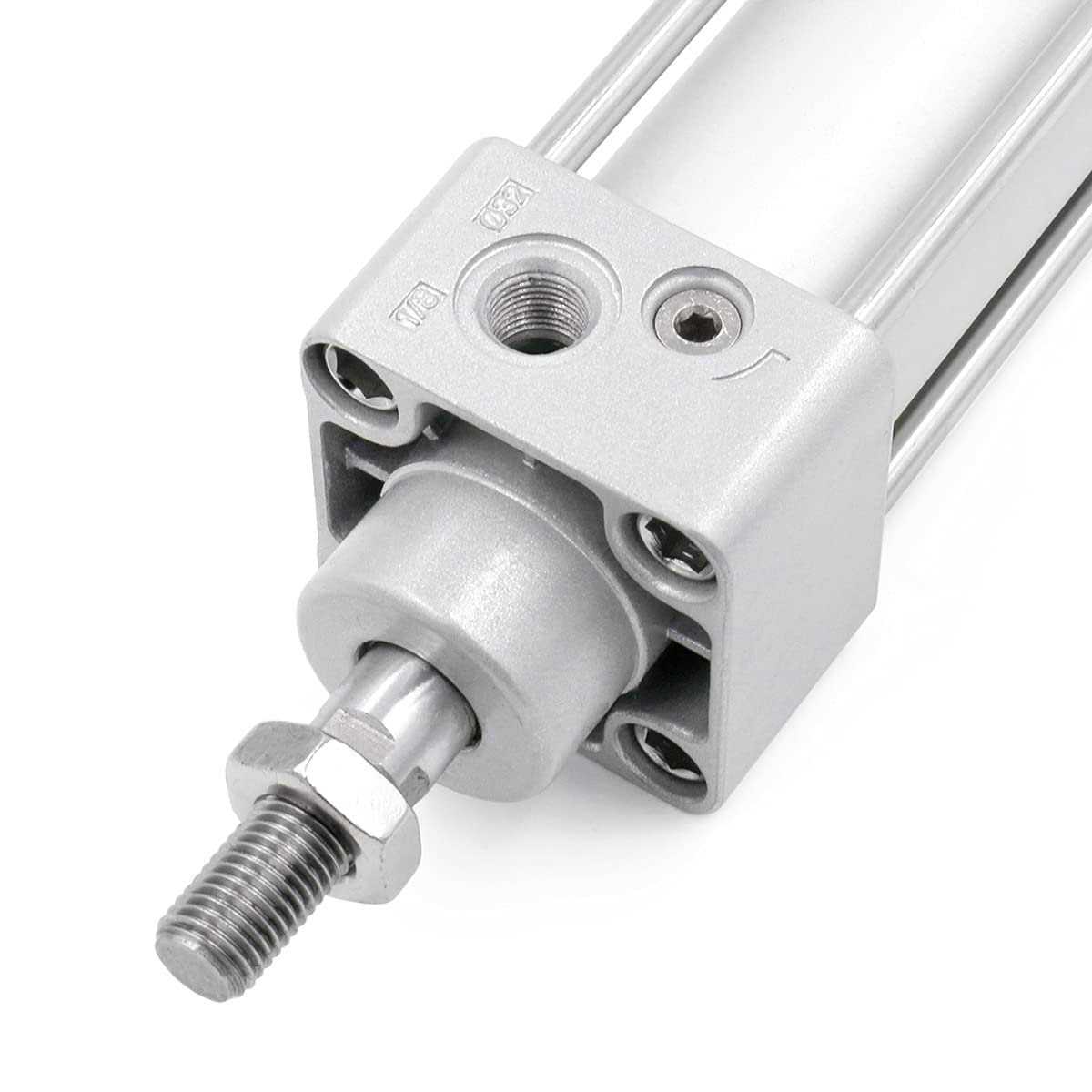 Baomain Pneumatic Air Cylinder SC 32-200 32mm Bore 200mm Stroke Screwed Piston Rod Dual Action - Cheap Fitting