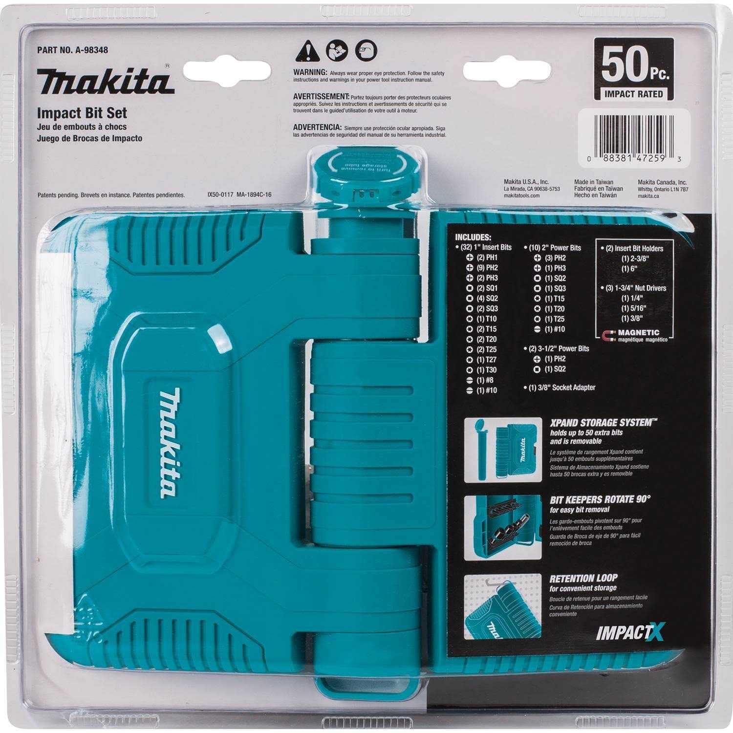 Makita A-98348 50 Pc ImpactX Driver Bit Set - Cheap Fitting
