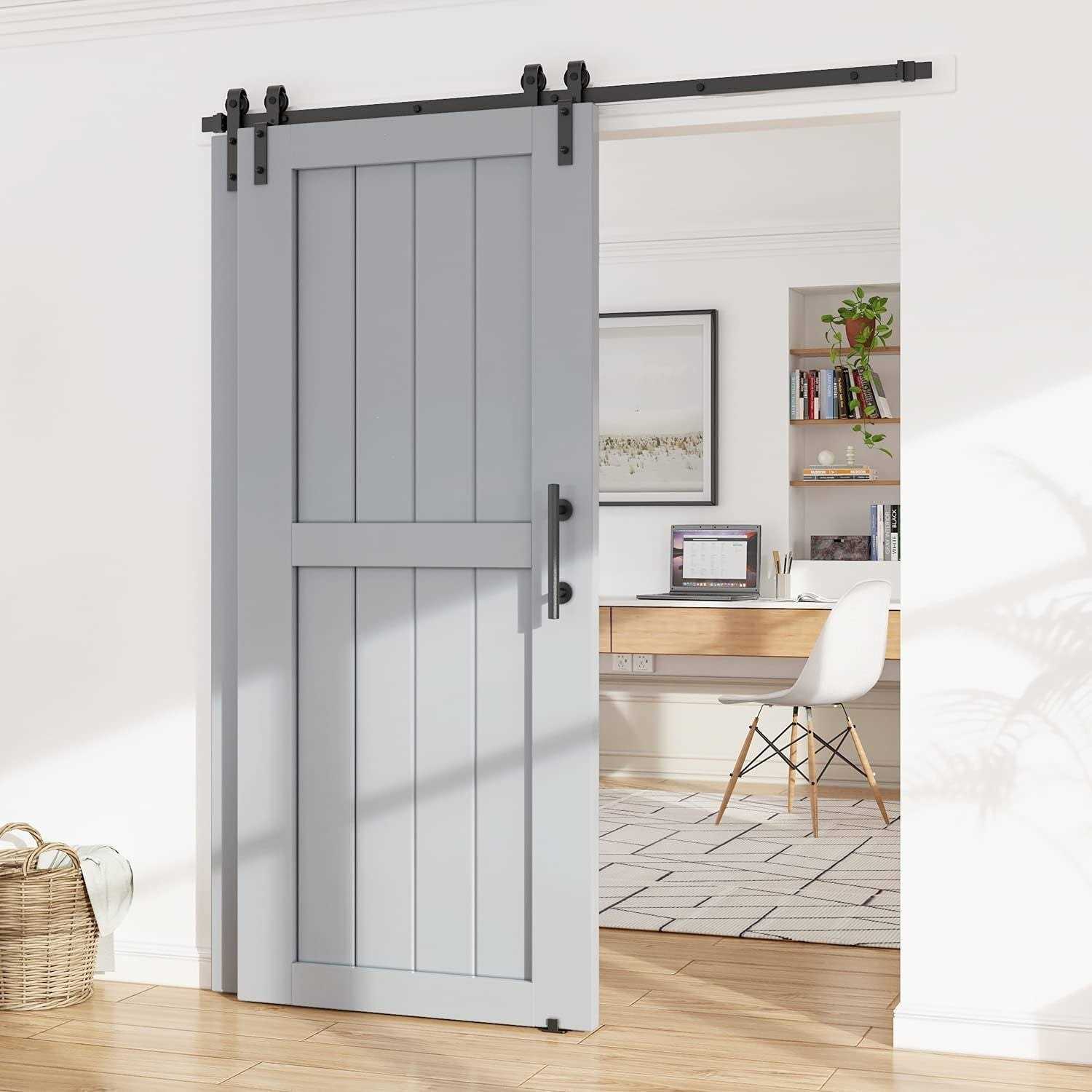 WINSOON Single Track Bypass Barn Door Hardware Double Doors Kit - Cheap Fitting