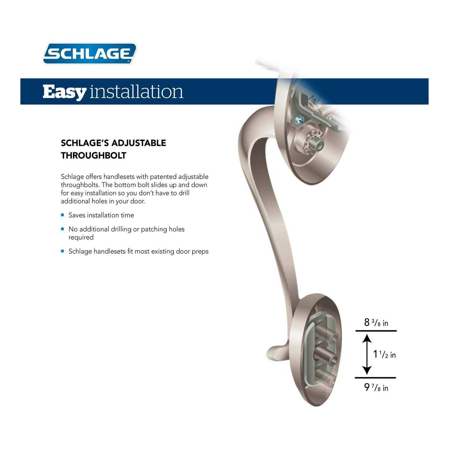 Schlage Camelot Single Cylinder Handleset and Georgian Knob - Cheap Fitting