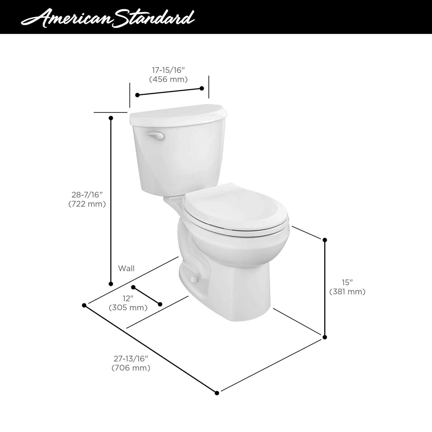 American Standard 250DA104.020 Colony 3 Round Front Two-Piece Toilet - Cheap Fitting
