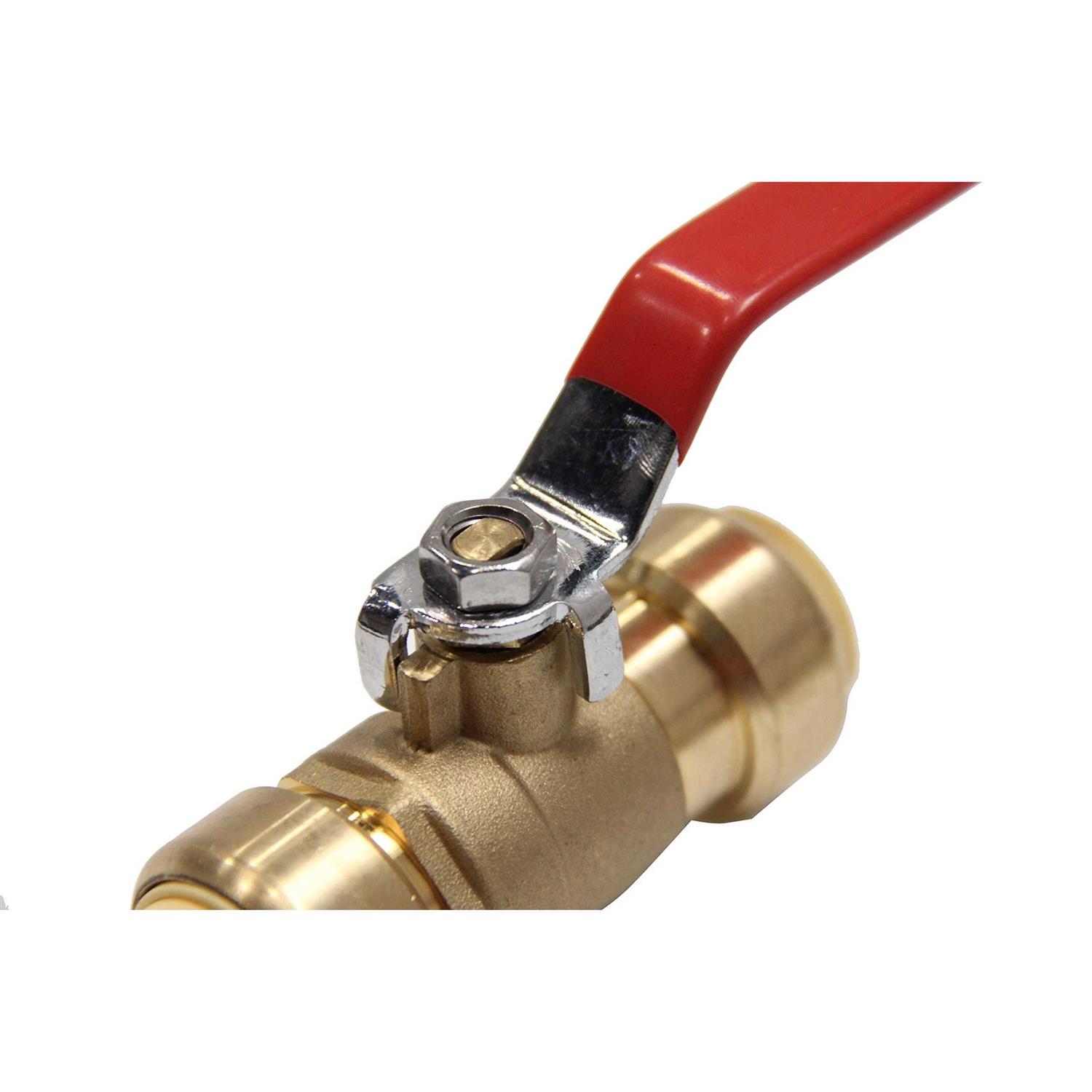 EFIELD 1 Inch Push-Fit Full Port Ball Valve with a Disconnect Clip to Connect Pex - Cheap Fitting