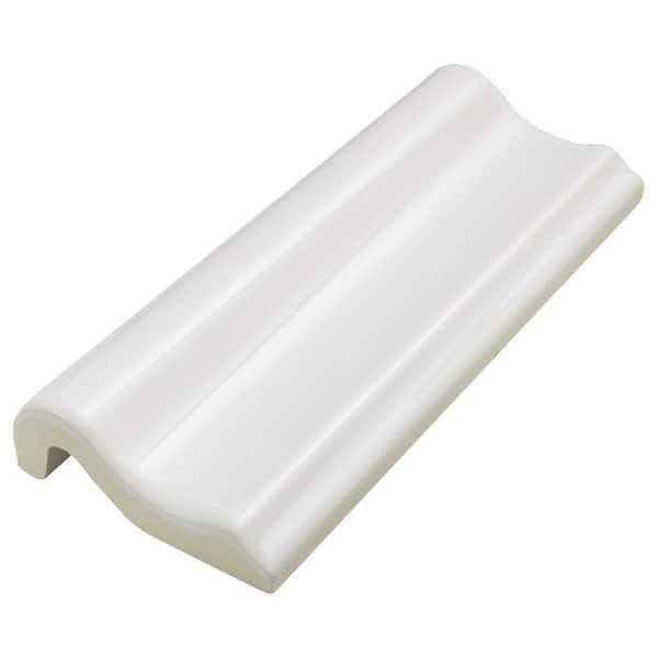 Daltile Restore Bright White 2 in. x 6 in. Ceramic Chair Rail Wall Trim Tile - Cheap Fitting