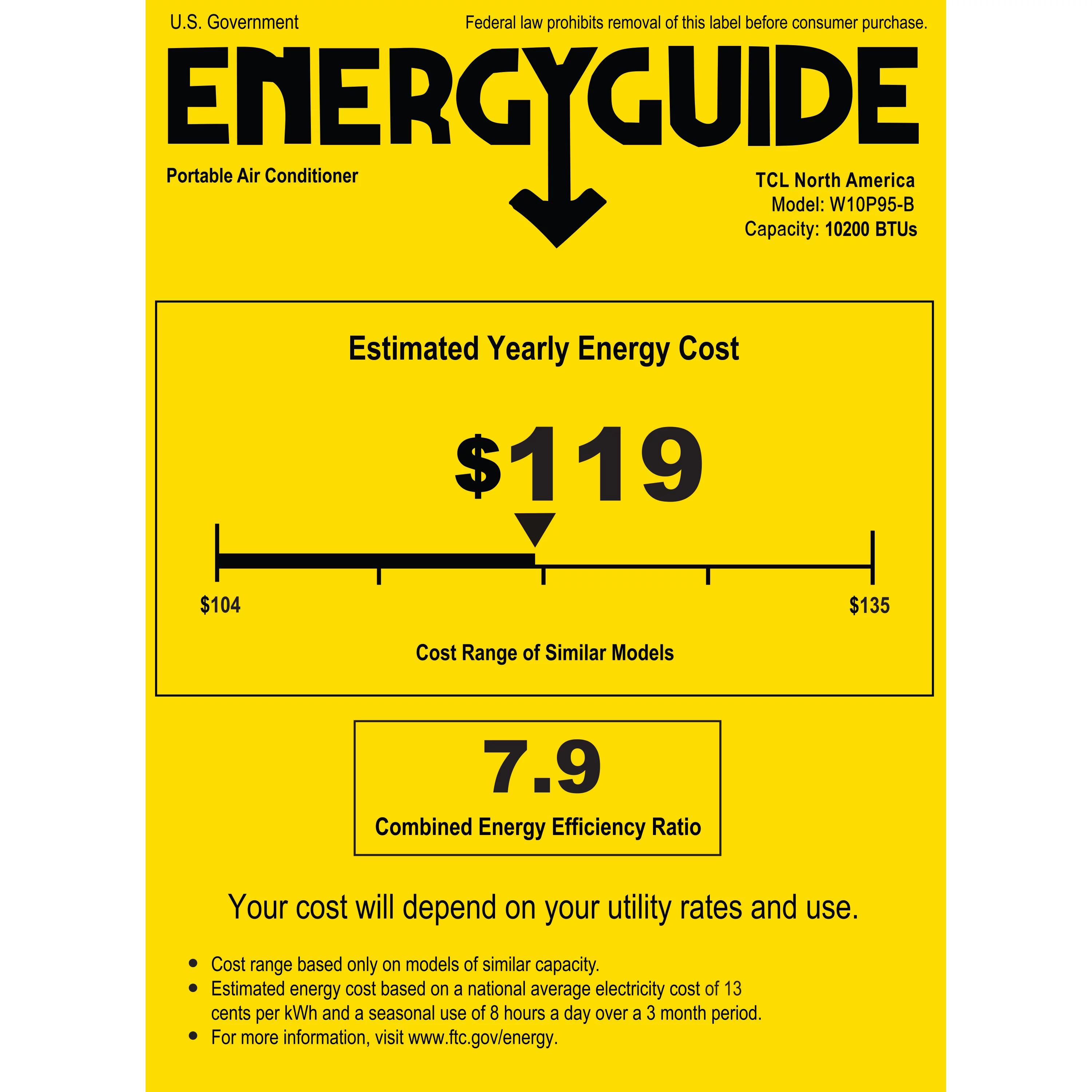 TCL 10,000 BTU Smart Portable Air Conditioner, Black, W10P95-B - Cheap Fitting