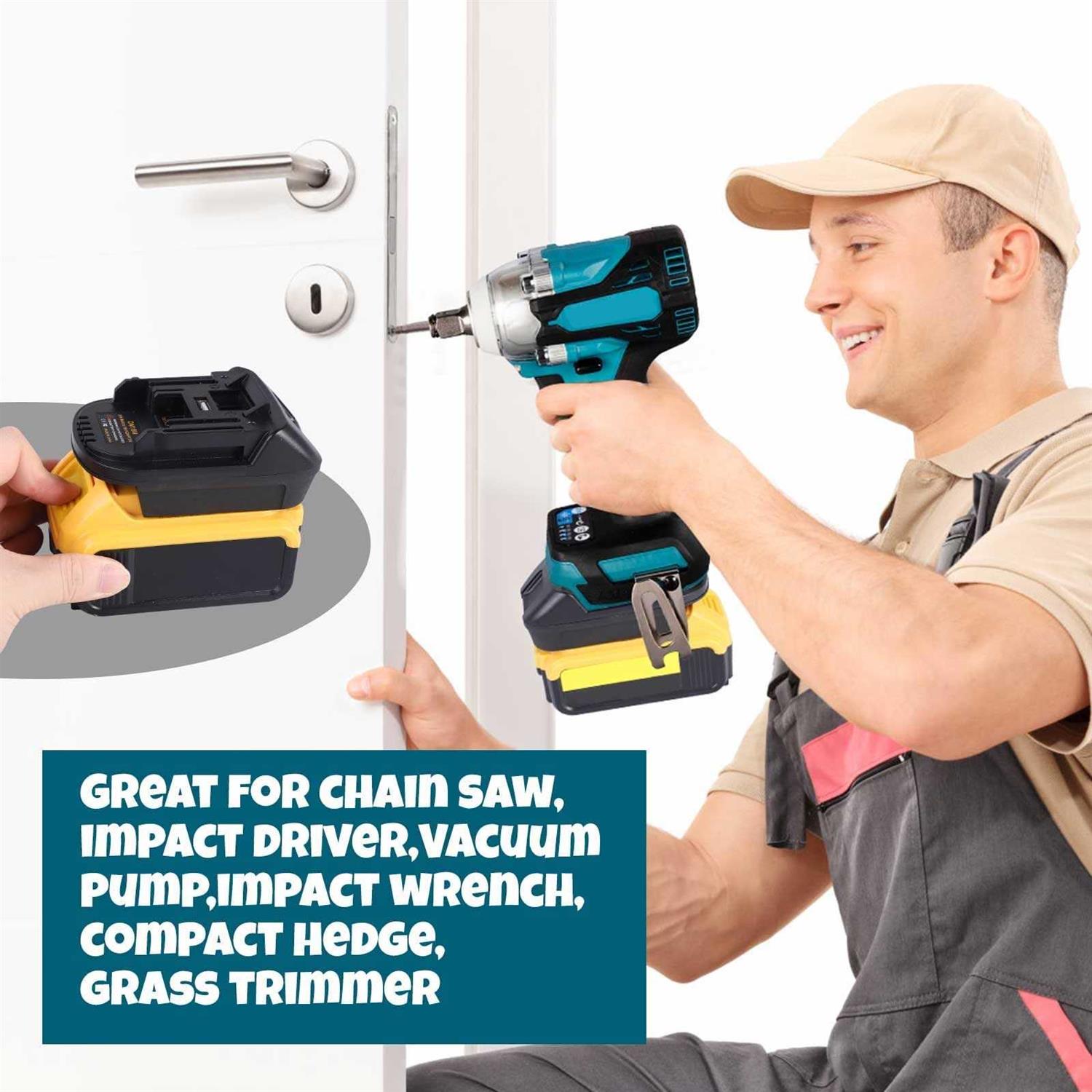 Alian DM18M Battery Adapter for Dewalt 20V for Milwaukee 18V Battery M18 Convert to for Makita Battery,for Makita Power Tools,with USB Charging - Cheap Fitting