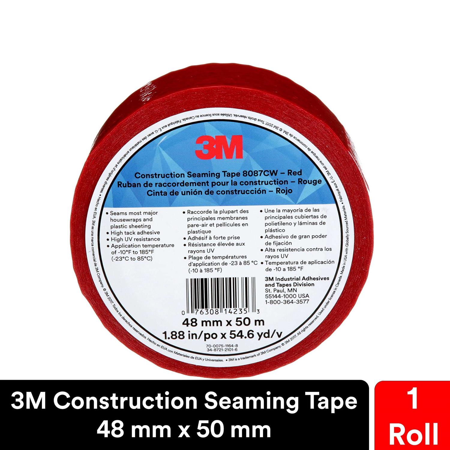3M 8087CW Construction Seaming Tape Red - Cheap Fitting