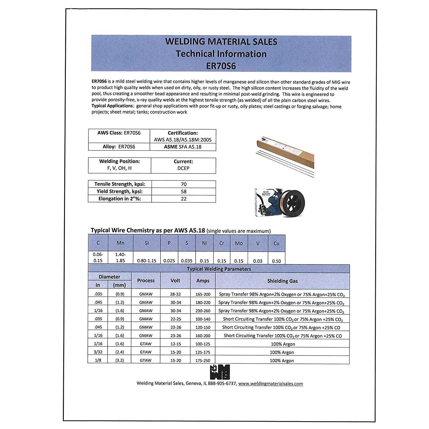 Blue Demon Er70s6 X MIG/gmaw Carbon Steel Welding Wire - Cheap Fitting