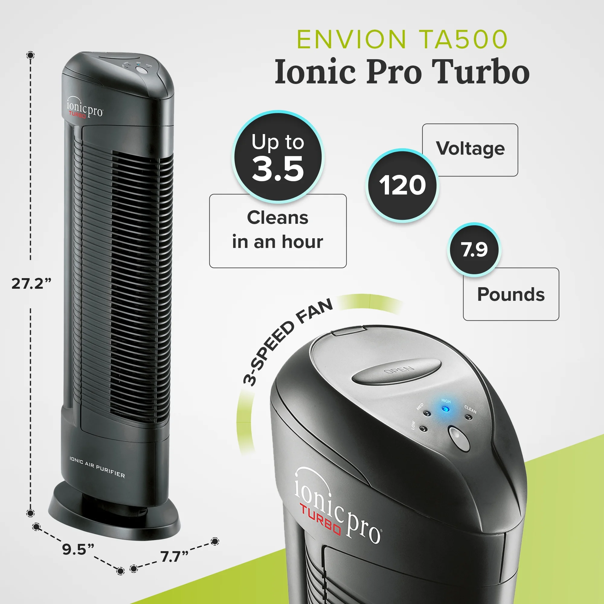 ENVION TA500 Ionic Pro Turbo Medium to Large Room Air Purifier Tower - Cheap Fitting