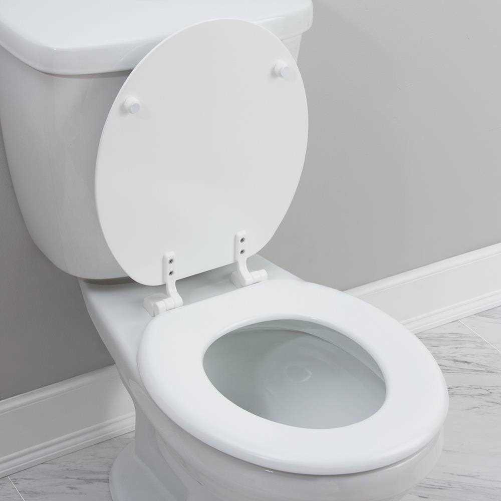 Project Source White Round Toilet Seat - Cheap Fitting