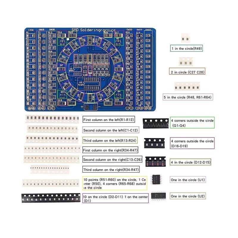 D DZRCOXI Soldering Practice Kit,3 Kits SMD SMT Weldering Skills Training Board - Cheap Fitting