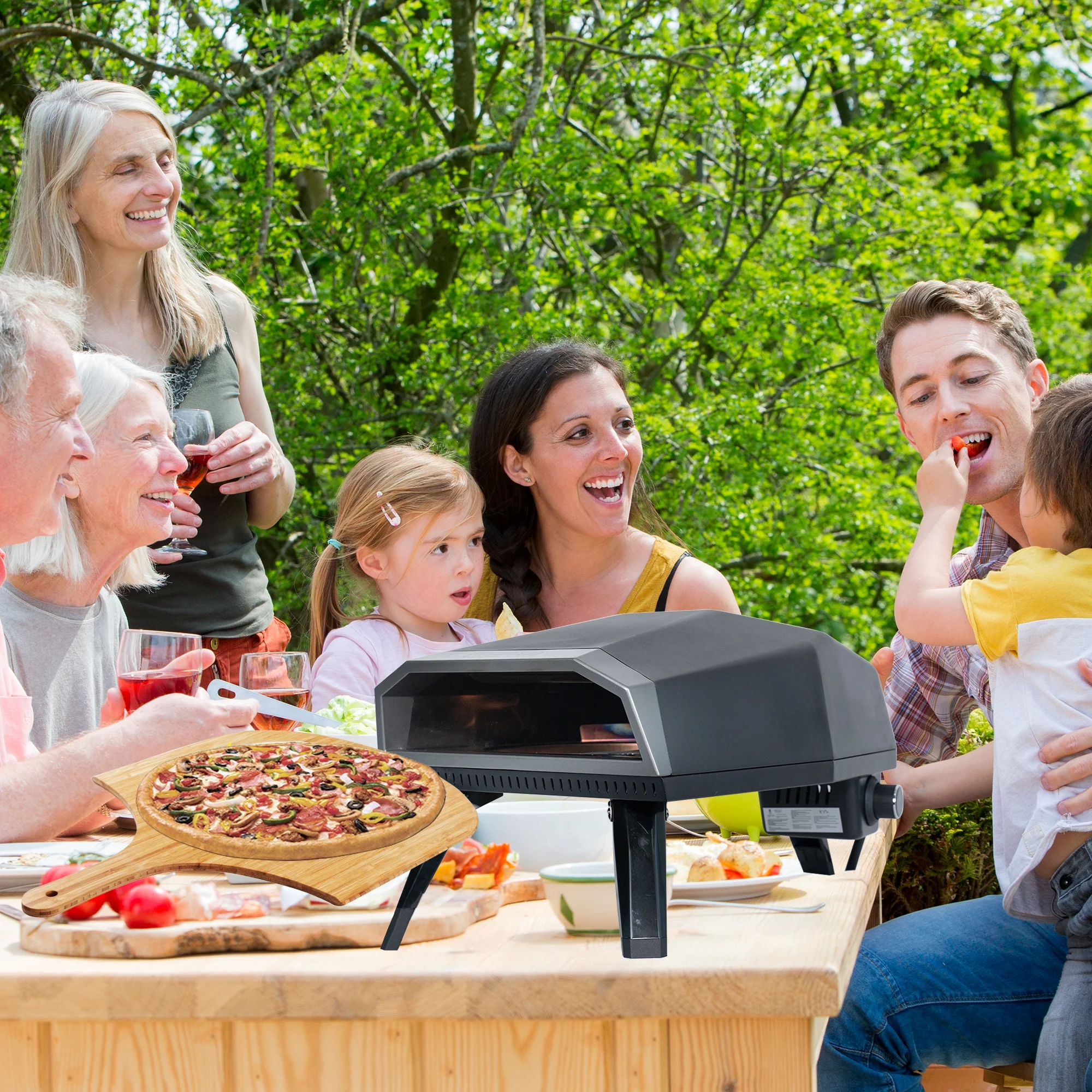 Kognita Portable Gas Propane Pizza Oven with Pizza Peel, 13