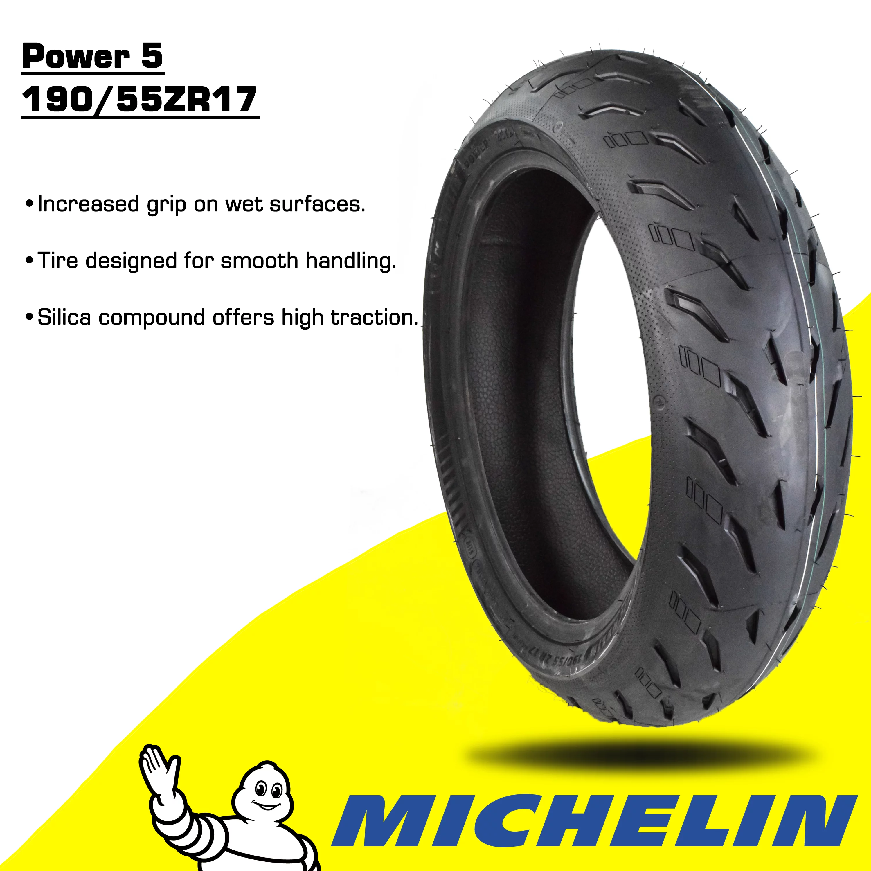 Michelin Pilot Power 5 190/55ZR17 Rear Radial Motorcycle Sport Bike Tire 75W - Cheap Fitting