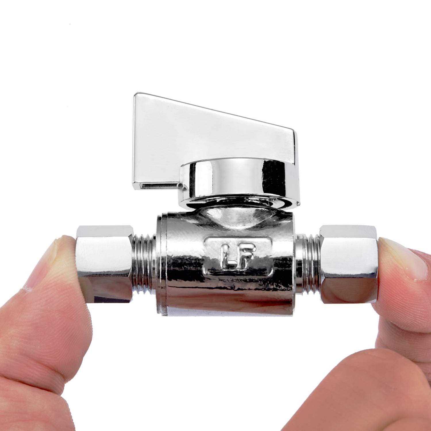 Minimprover 2 Pack Premium Brass Compression x Compression Quarter Turn Water Straight Angle Valve - Cheap Fitting