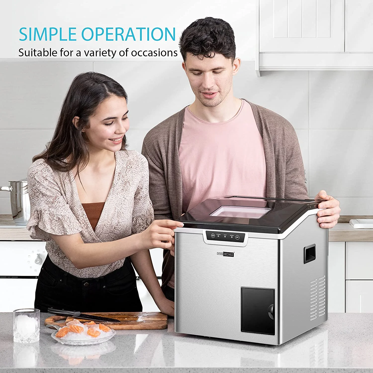 VIVOHOME 2 in 1 Countertop Ice Maker & Ice Shaver Machine, 33lbs/Day - Cheap Fitting