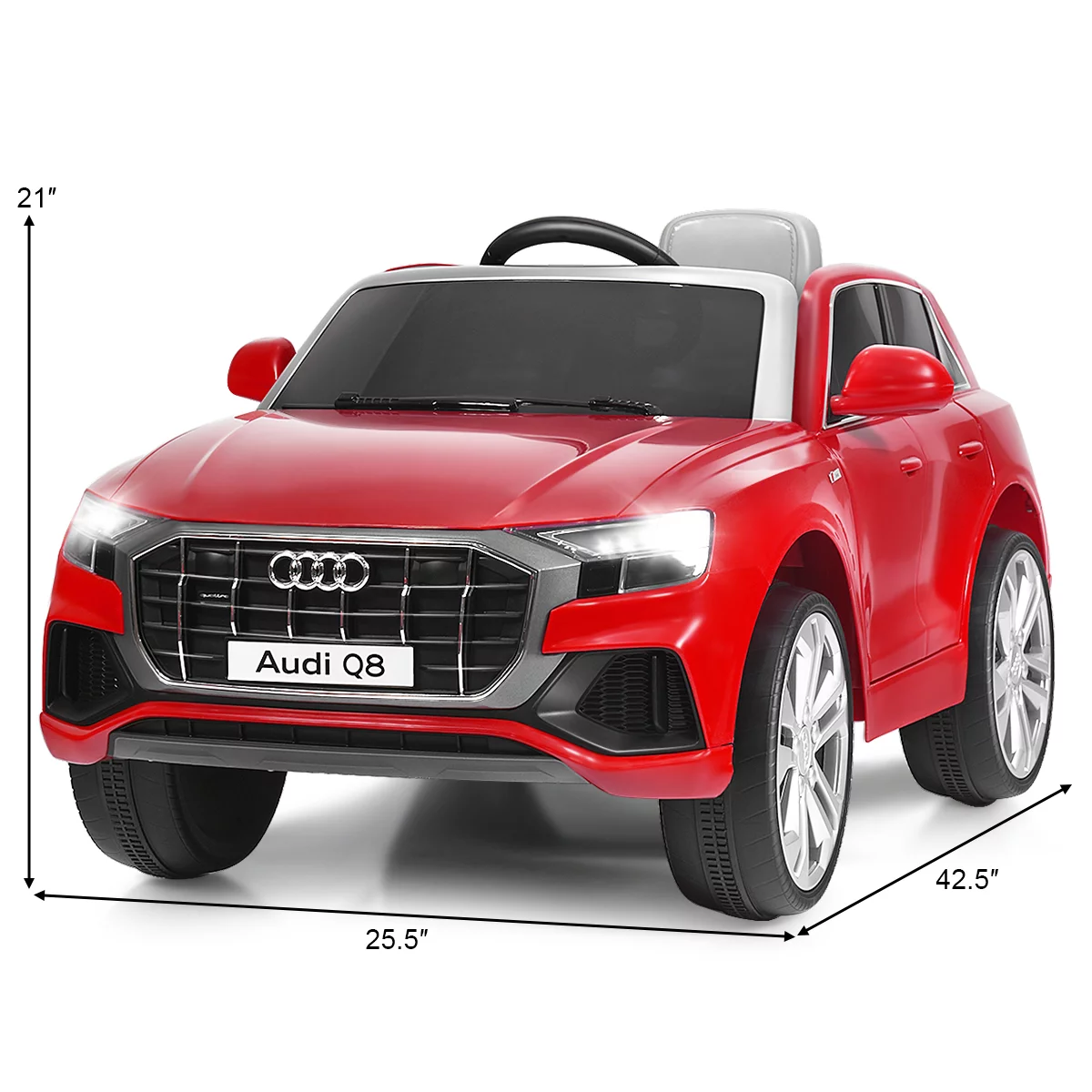 Costway 12V Licensed AudiQ8 Kids Ride On Car w/ 2.4G Remote Control MP3 LED Lights Black - Cheap Fitting