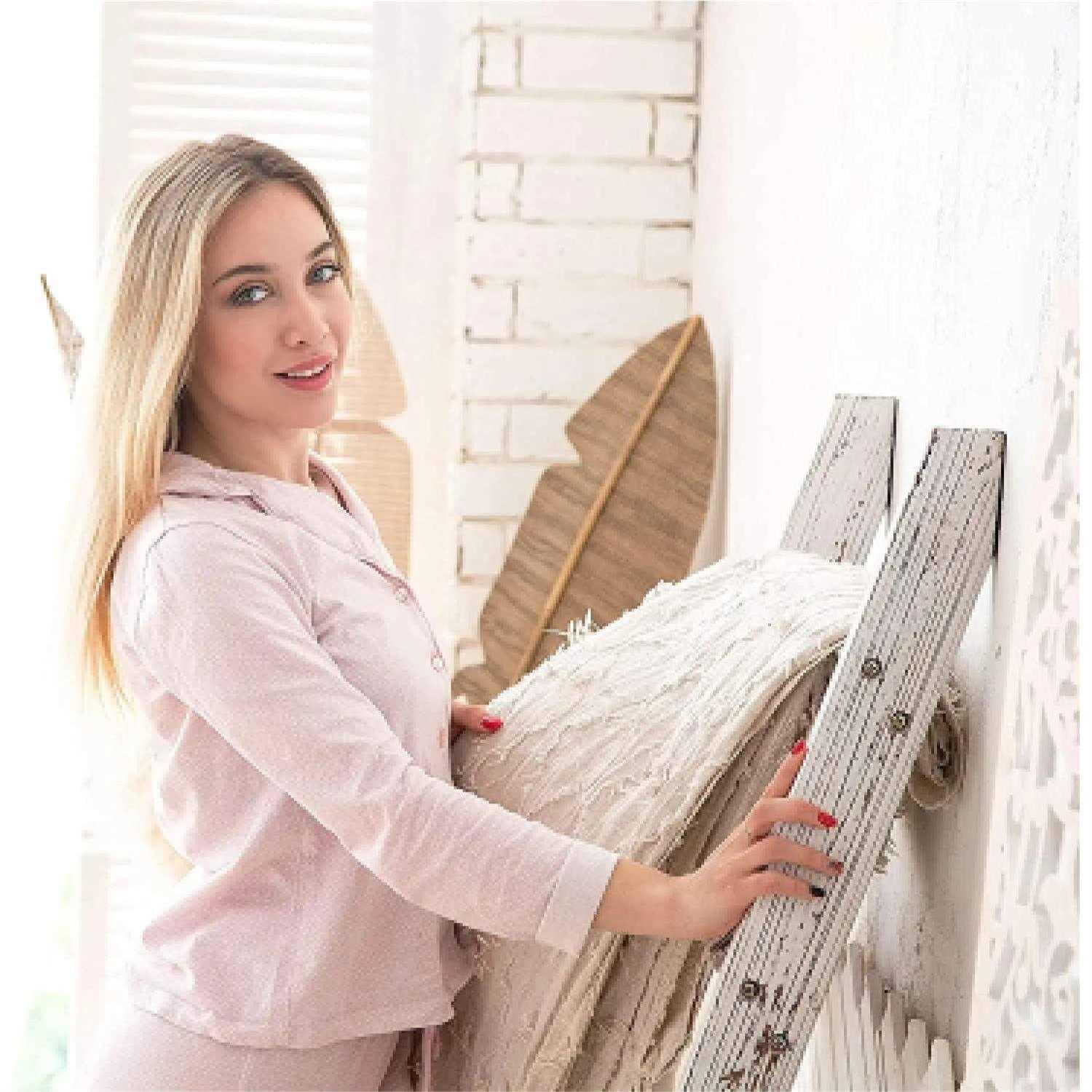 Hallops Rustic 5 ft. Wood Blanket Ladder - Cheap Fitting