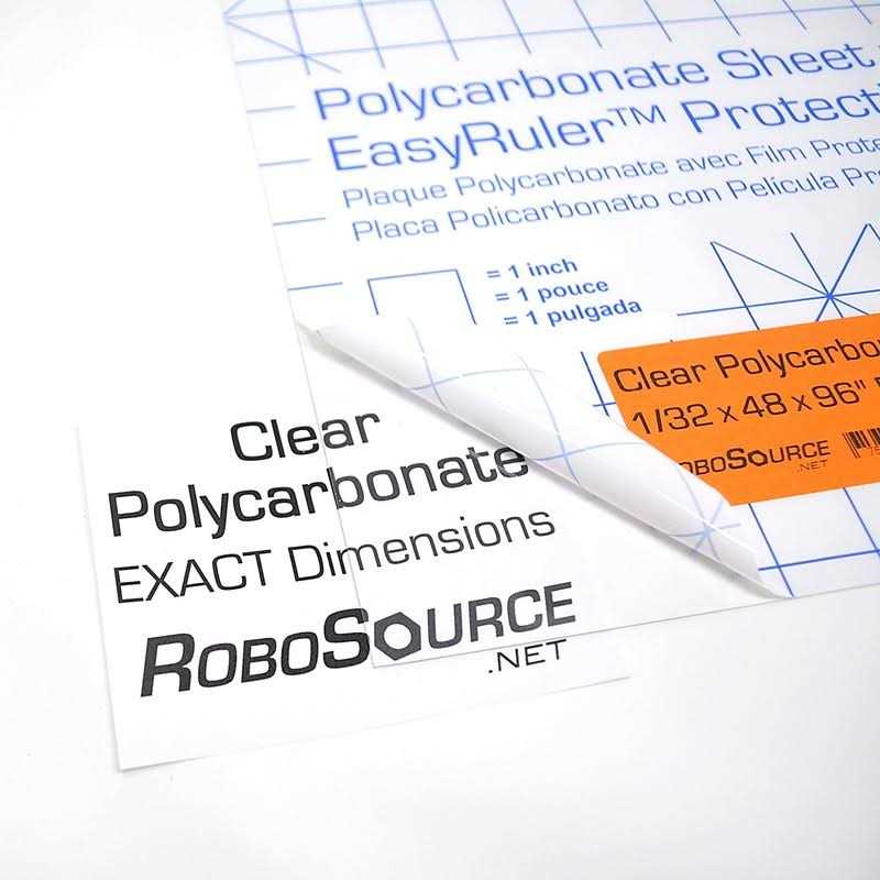Robosource Polycarbonate Clear Plastic Sheet 48 X Exact with Easyruler Film - Cheap Fitting