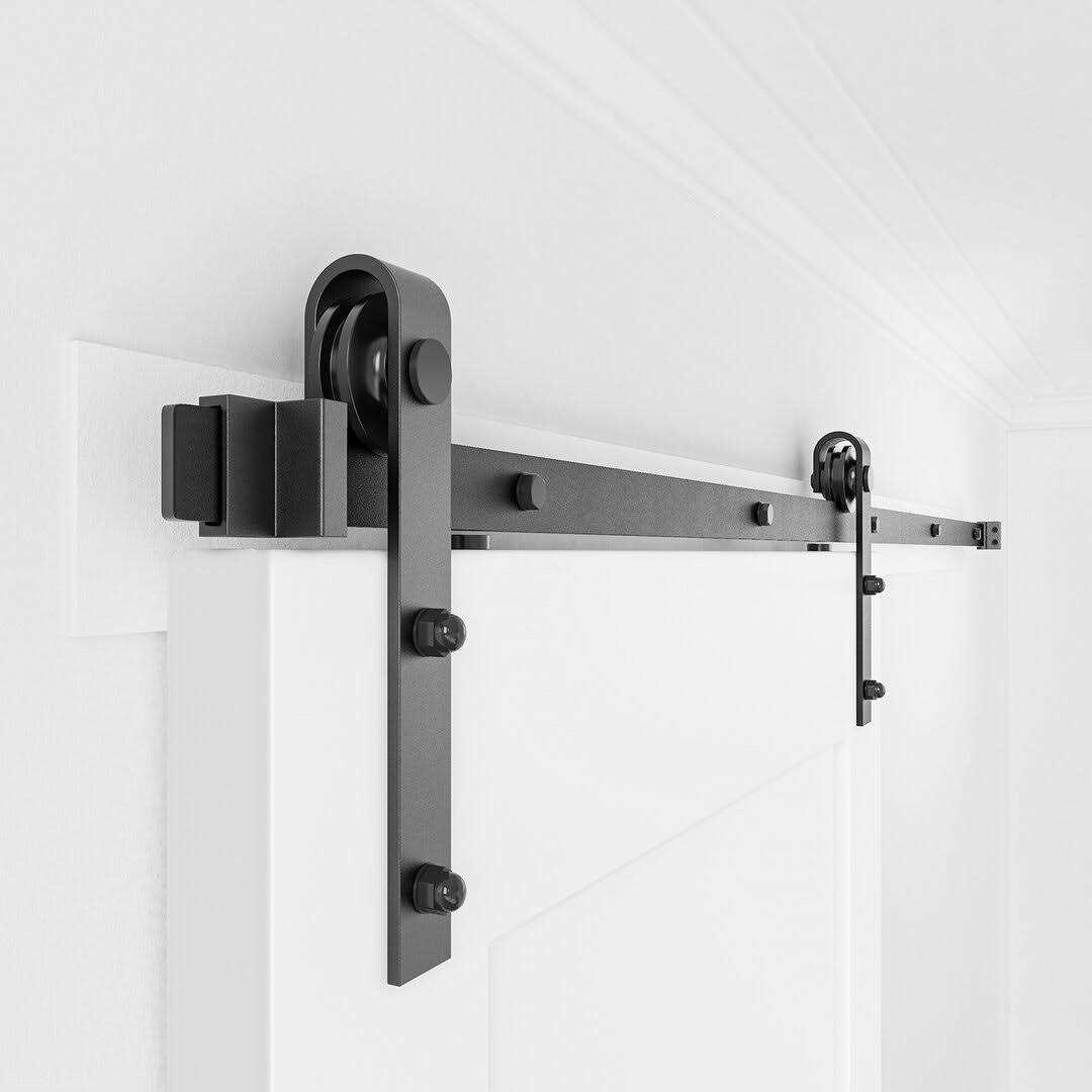 Antique Sliding Standard Single Track Barn Door Hardware Kit Lazio Track Length - Cheap Fitting