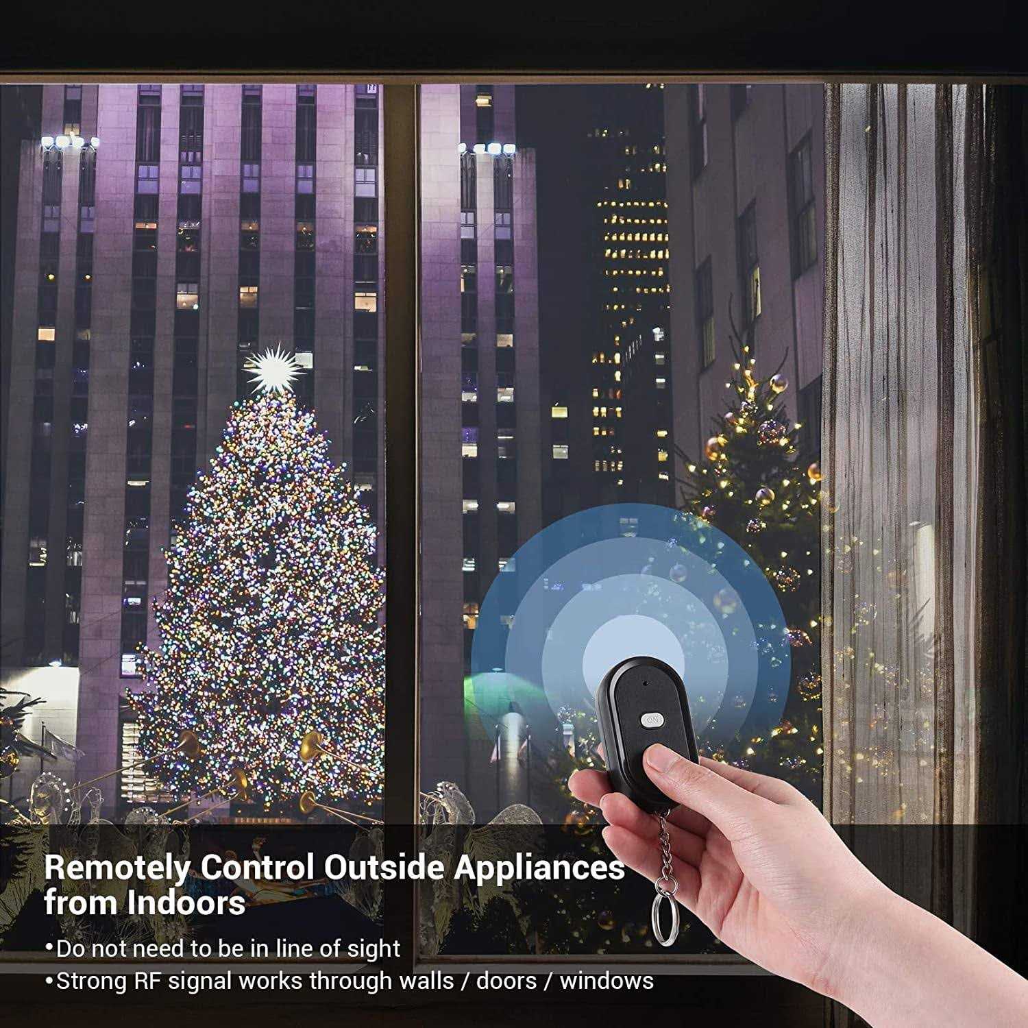 Dewenwils Outdoor Electrical Remote Control Outlet Wireless Remote Light Switch,100 Ft RF Range - Cheap Fitting