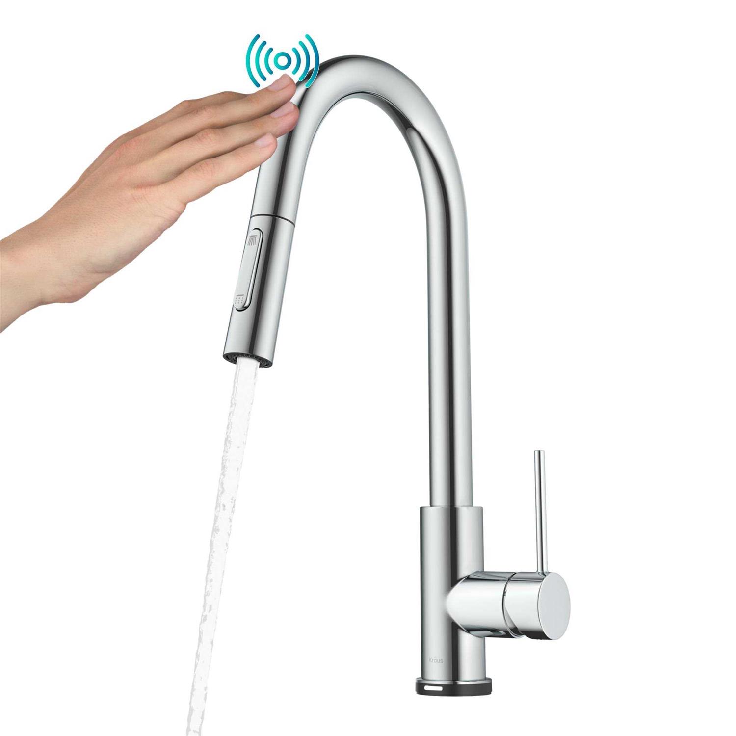 Kraus Oletto Contemporary Single-Handle Touch Kitchen Sink Faucet with Pull Down Sprayer KTF-3104MB - Cheap Fitting
