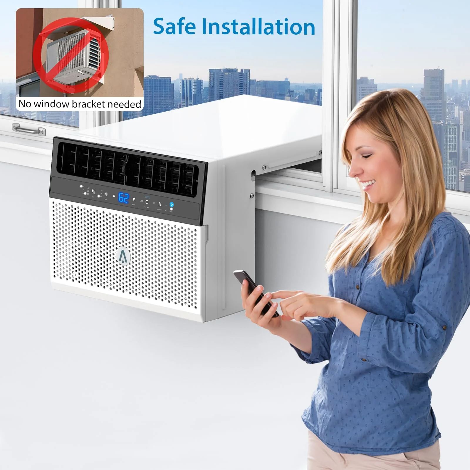 Litake 6000 BTU Window Air Conditioner,ac window unit with Washable Filter,Remote Control,Quiet Operation,Fan,Cools Up to 269 Square Feet,115V/60Hz - Cheap Fitting