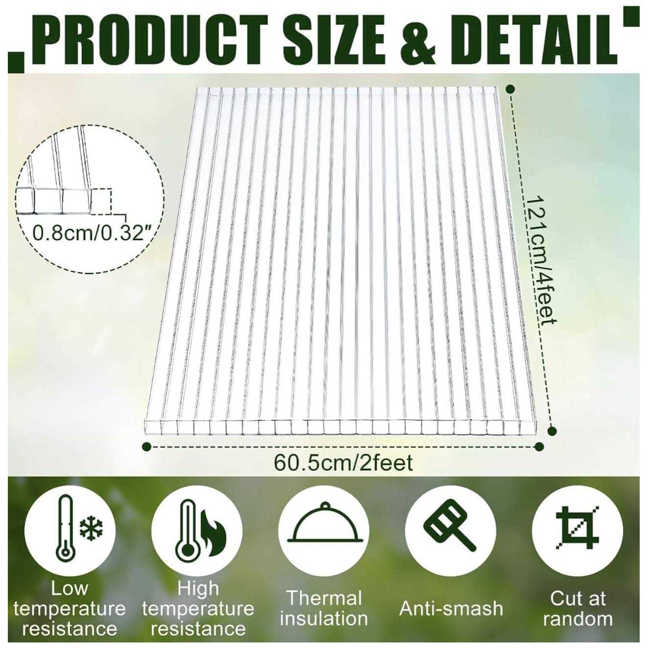 8mm Twin Wall Polycarbonate Greenhouse Panels Polycarbonate Sheets - Cheap Fitting