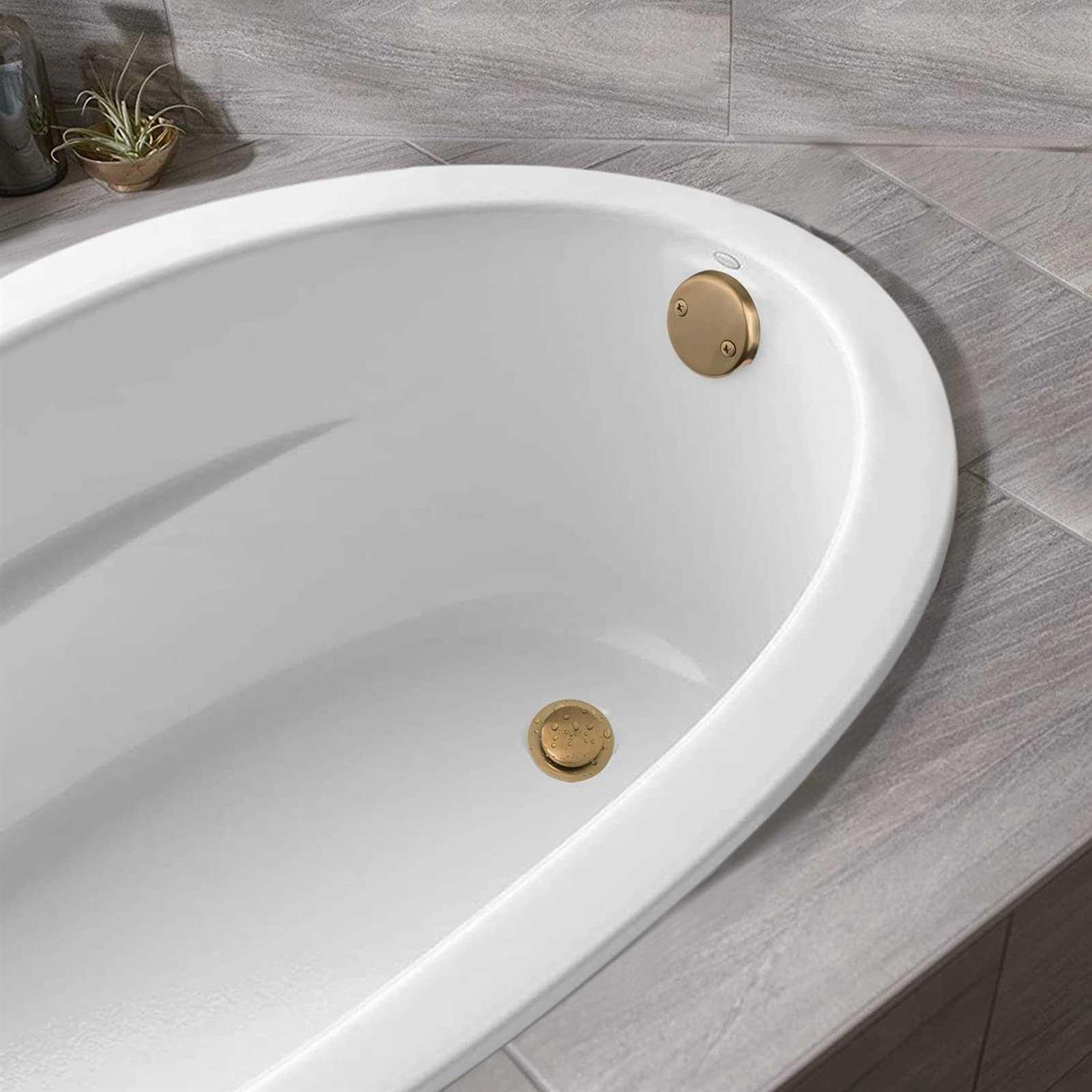 Artiwell Champagne Bronze Tip-Toe Tub Trim Set with Two-Hole Overflow Faceplate and No Plumberas Gasket - Cheap Fitting