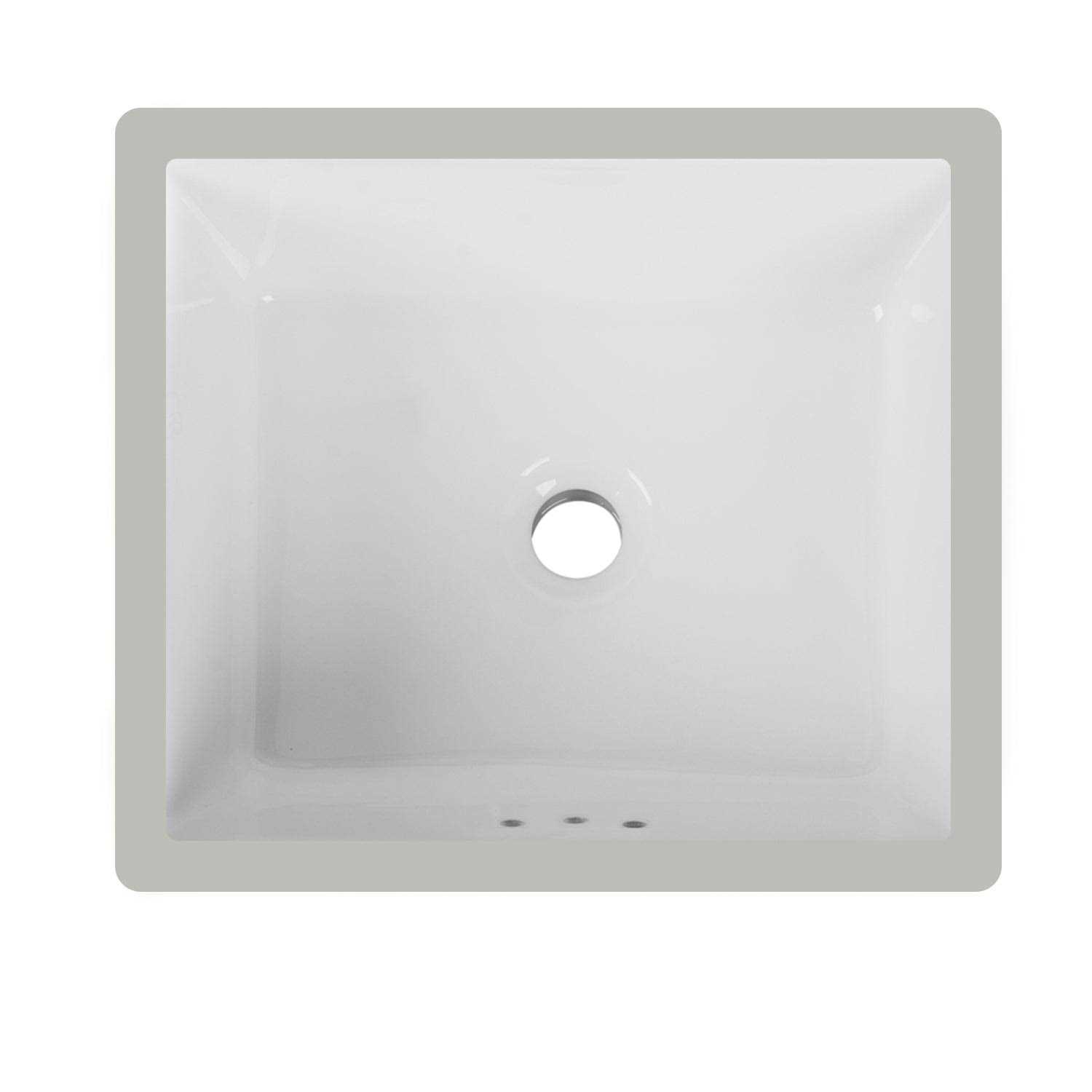 DeerValley DV-1U307 Ursa 16 X 14 Rectangular Vitreous China Undermount Bathroom Sink with Overflow - Cheap Fitting