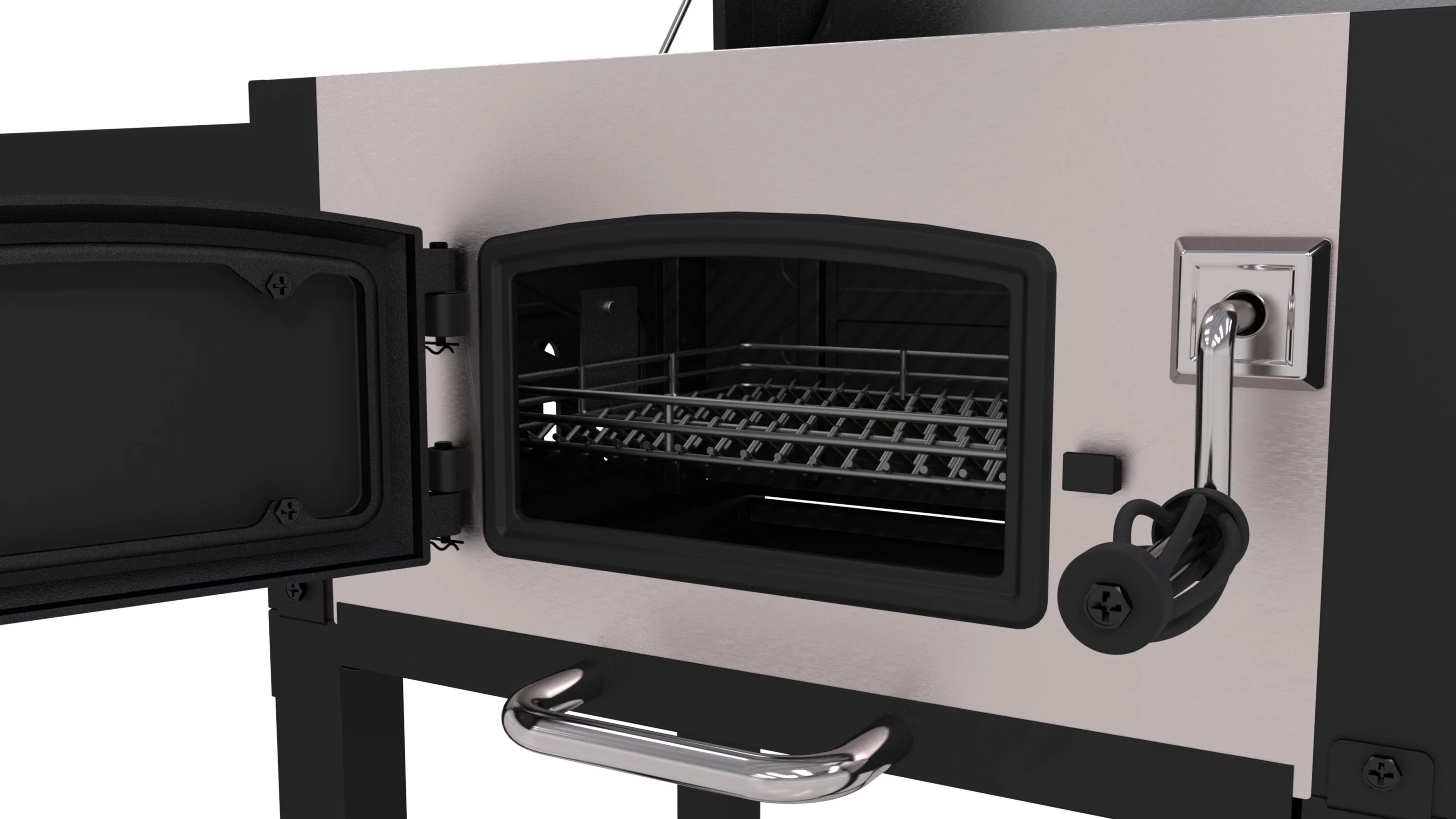 Dyna-Glo 20.50 in. W, Stainless Heavy-Duty Charcoal Grill with Wheels - Cheap Fitting