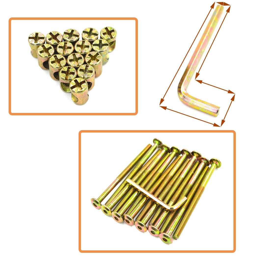 Socell M6 x Zinc Plated Hex Drive Socket Cap Furniture Barrel Screws Bolt Nuts Assortment Kit for Furniture Cots Beds Crib Hardware Screws - Cheap Fitting